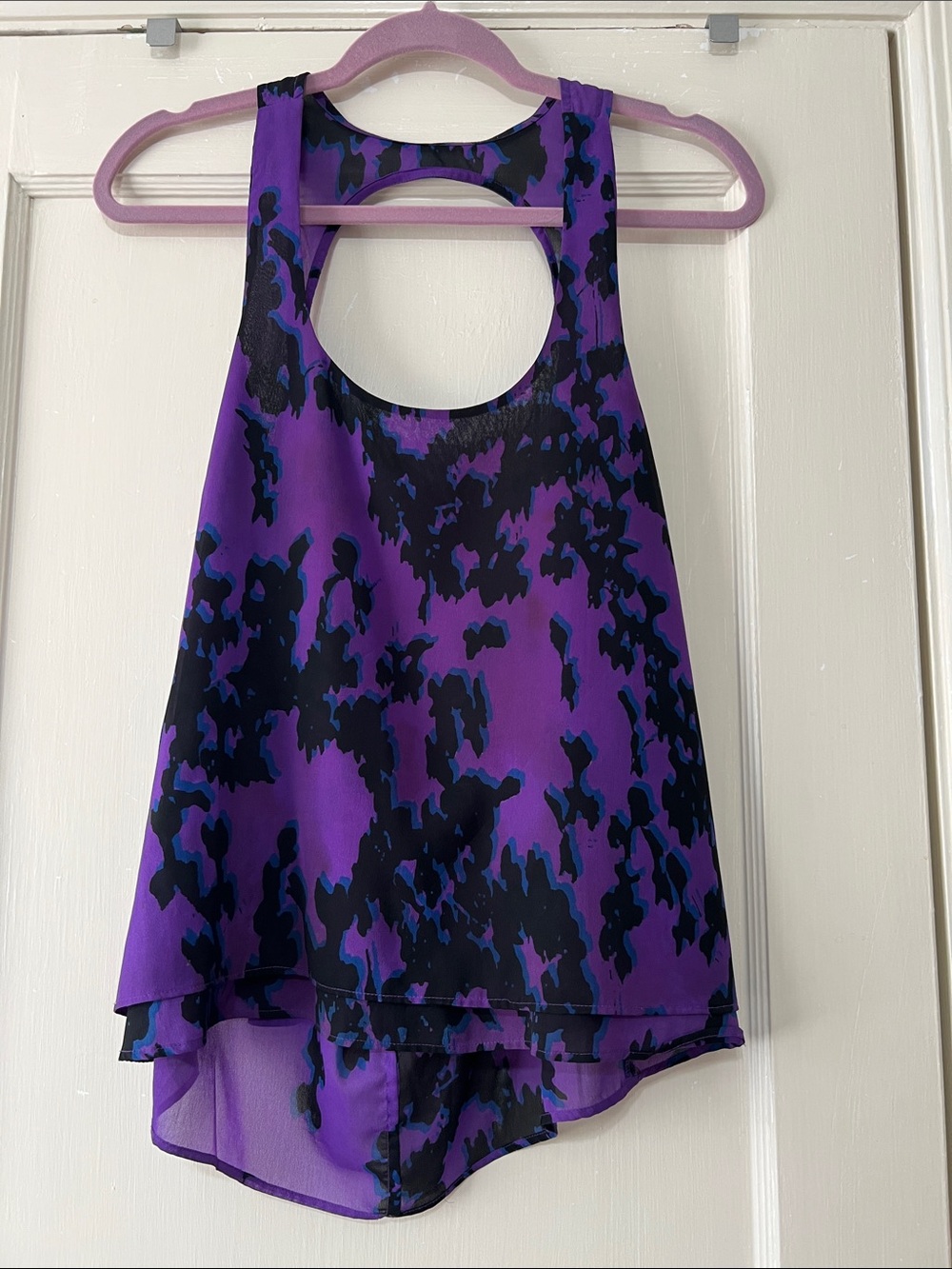 silence + noise Purple and Black Printed Racerback Camisole